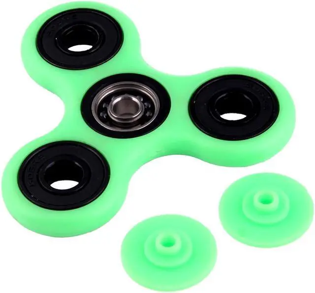 Alt view image 2 of 7 - EyezOff Flourescent Green Fidget Spinner POM Material 4-min Rotation Time