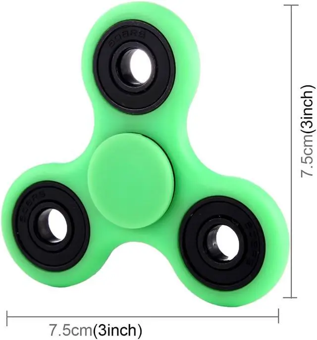 Alt view image 4 of 7 - EyezOff Flourescent Green Fidget Spinner POM Material 4-min Rotation Time
