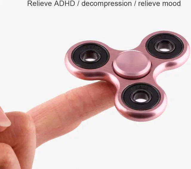 Alt view image 3 of 8 - EyezOff Rose Gold Fidget Spinner Aluminium Alloy Material 3-min Rotation Time