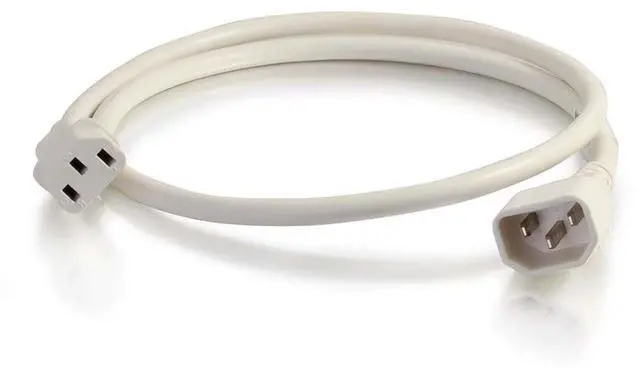 Main image of C2G 17485 18 AWG Power Cord - C14 to C13, White (2 Feet, 0.60 Meters)