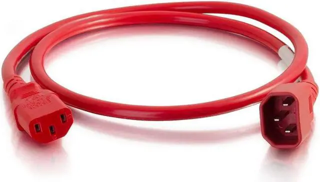 Main image of C2G 17505 18 AWG Power Cord - C14 to C13, Red (6 Feet, 1.82 Meters)