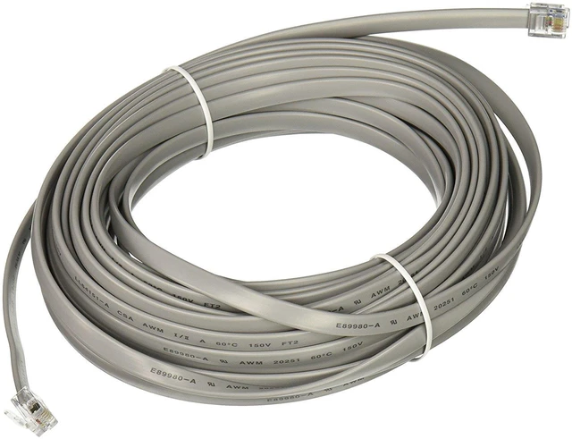 Alt view image 2 of 10 - Cables To Go Model 08115 50 ft. RJ12 6P6C Straight Modular Cable Male to Male