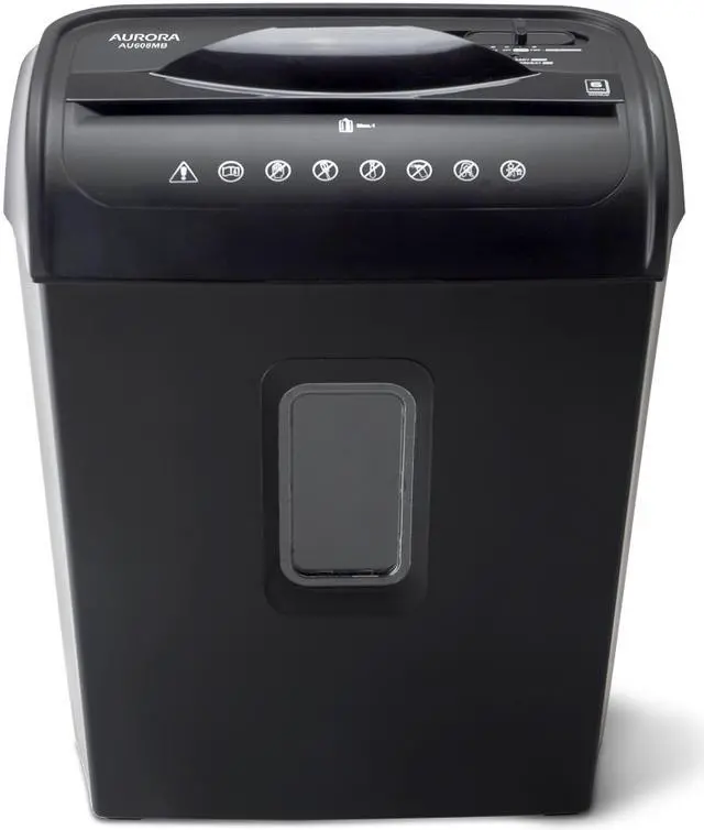 Alt view image 2 of 6 - Aurora AU608MB High-Security 6-Sheet Micro-Cut Paper Credit Card Shredder with 3.5-gallon Wastebasket, 4-Minute Continuous Running Time, Security Level P-4
