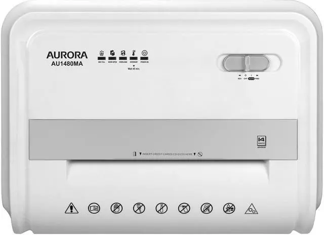 Alt view image 5 of 7 - Aurora AU1680MA Heavy Duty High Security 16-Sheet Micro-Cut Shredder/Anti-Jam/60 Min Run Time/ 7-Gallon Pullout Basket and Casters