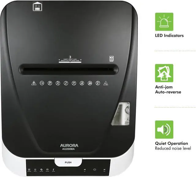 Alt view image 5 of 7 - Aurora Commercial Grade 200-Sheet Auto Feed High Security Micro-Cut Paper Shredder/ 60 Minutes/ Security Level P-5