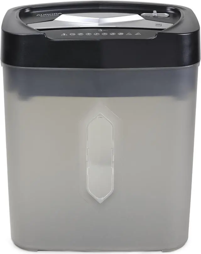 Alt view image 6 of 7 - Aurora AU1232XB Anti-Jam 12-Sheet Crosscut Paper/ Credit Card Shredder with 5.2-gallon Wastebasket (Black/ Semi Translucent Gray)