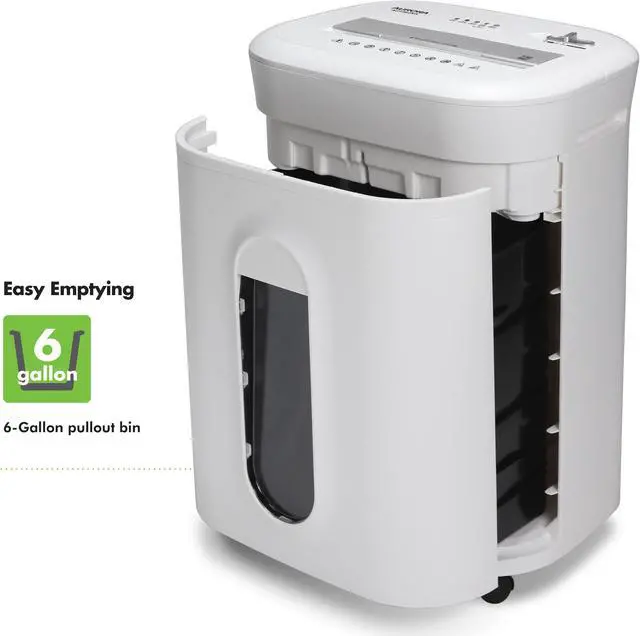 Alt view image 4 of 7 - Aurora AU1562XA Heavy Duty Anti-Jam 15-Sheet Crosscut Shredder/60 Min Run Time/ 6-Gallon Pullout Basket, White