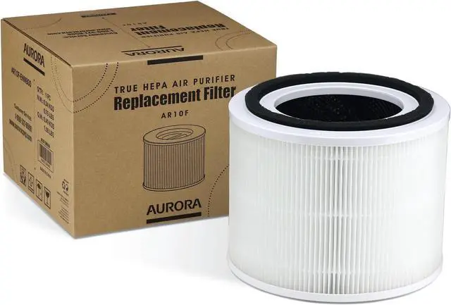 Main image of Aurora AR10F Air Purifier Replacement Filter, Compatible with Aurora AR100W, H13 True HEPA Filter with 3-in-1 Filter , 1 Pack, White