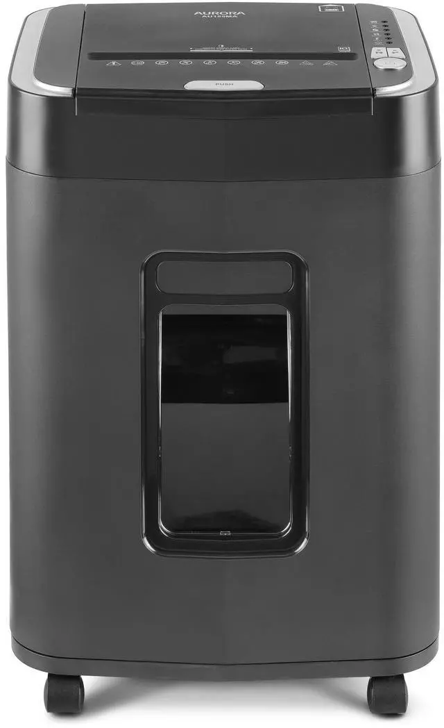 Alt view image 7 of 7 - Aurora Professional Grade 150-Sheet Auto Feed Micro-Cut Paper and Credit Card Shredder with 6.3 Gallon Pullout Basket / 60 Minutes / Security Level P-4