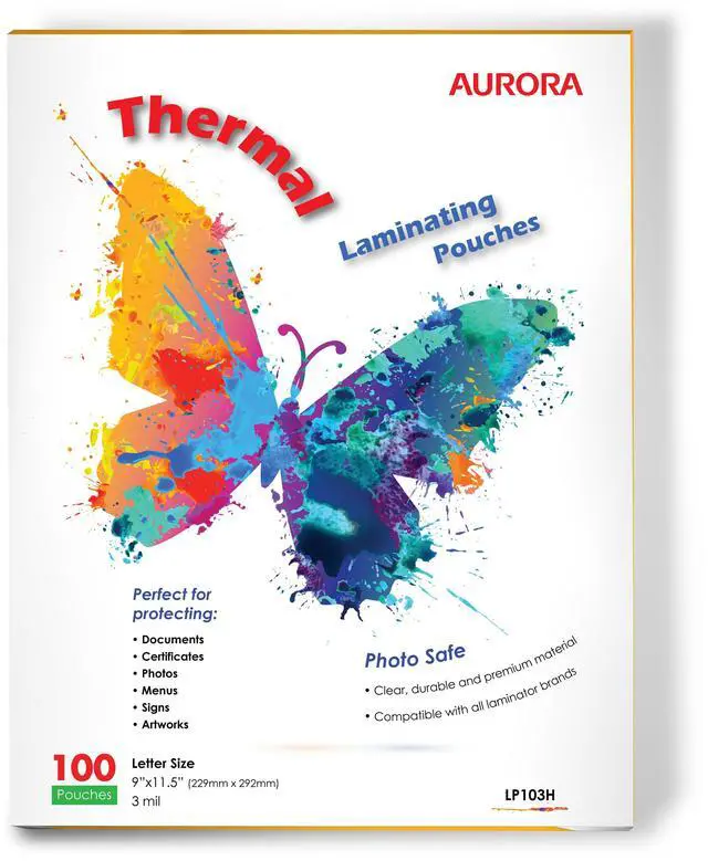 Alt view image 2 of 4 - Aurora 10-Pack (1,000 Sheet), 3 Mil Thermal Laminating Pouches 9 x 11.5 Inches, Letter Size