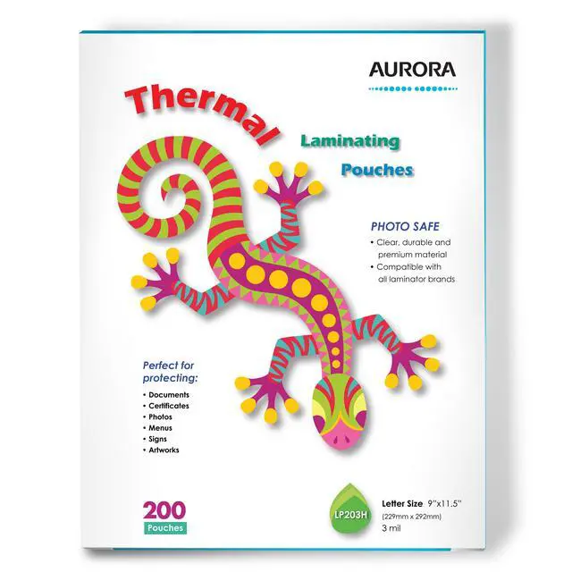 Alt view image 2 of 4 - Aurora 5-Pack (1,000 Sheet), 3 Mil Thermal Laminating Pouches 9 x 11.5 Inches, Letter Size
