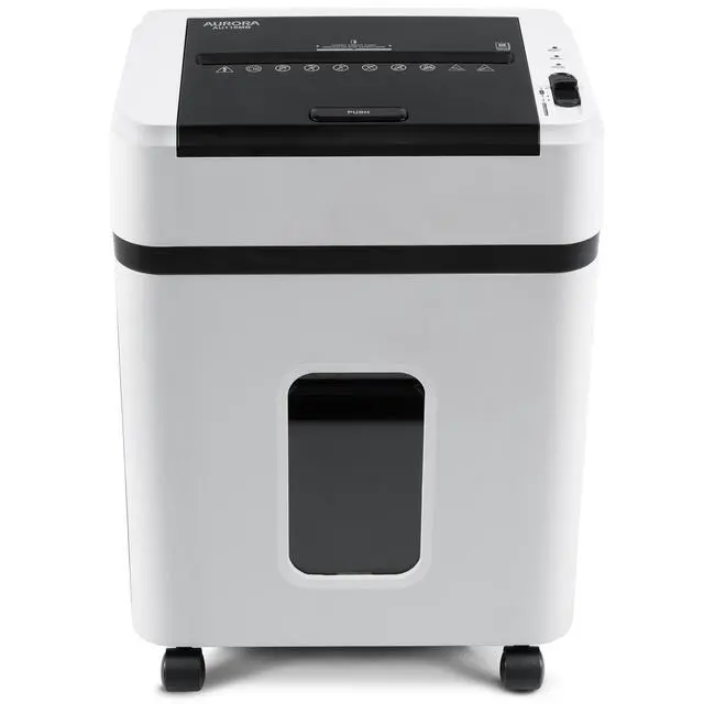 Alt view image 7 of 7 - Aurora AU110MB 110-Sheet Auto Feed Micro-Cut Paper Pullout Basket Shredder (White)