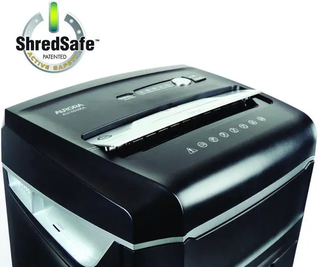 Alt view image 4 of 7 - Aurora High Security JamFree AU1000MA 10-Sheet Micro-Cut Paper / CD / Credit Card Shredder with Pull-Out Wastebasket