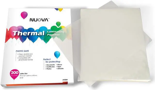 Alt view image 3 of 3 - 200-Pack Nuova Premium Thermal Laminating Pouches 9" X 11.5", Letter Size, 3 mil, 200-Pack