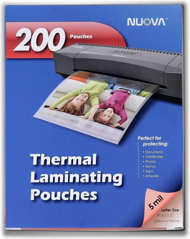 Main image of Nuova 200-Pack, 5 Mil Thermal Laminating Pouches 9 x 11.5 Inches, Letter Size