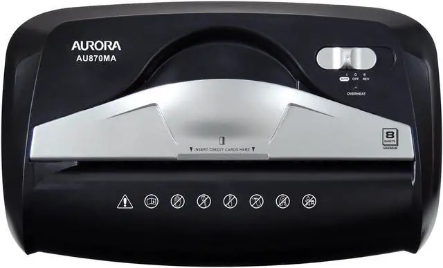 Alt view image 4 of 11 - Aurora AU870MA High-Security 8-Sheet Micro-Cut Paper, Credit Card Shredder