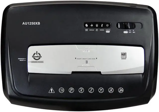 Alt view image 4 of 6 - Aurora AU1250XB 12-Sheet Crosscut Paper and Credit Card Shredder with Pullout Basket