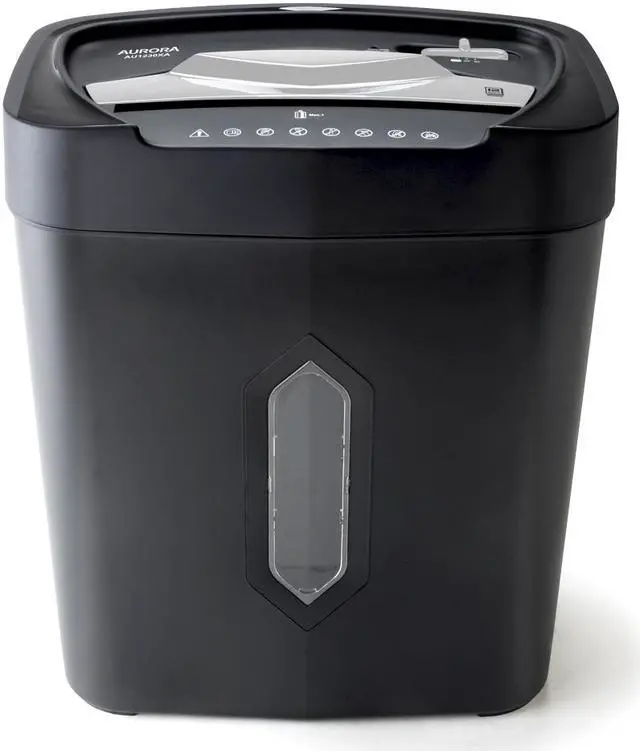 Alt view image 2 of 10 - Aurora AU1230XA Anti-Jam 12-Sheet Crosscut Paper and Credit Card Shredder with 5.2-gallon Wastebasket