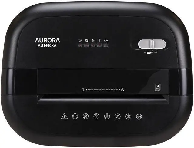 Alt view image 5 of 6 - Aurora AU1460XA Anti-Jam 14-Sheet Crosscut Paper/ CD and Credit Card Shredder/ 6-gallon pullout basket 120 Minutes Continuous Run Time