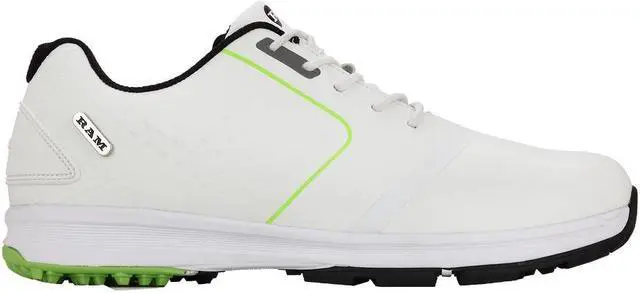 Alt view image 2 of 4 - Ram Golf Player Mens Waterproof Golf Shoes - White / Green 8