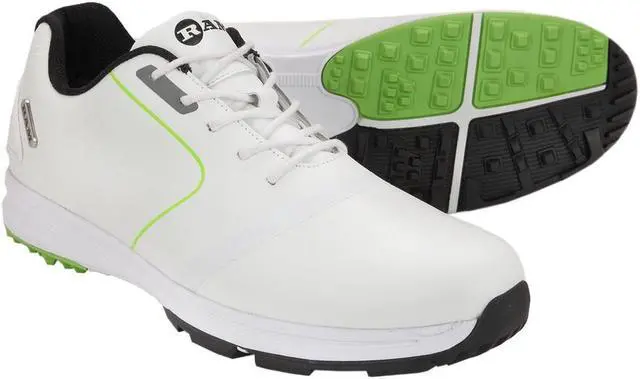 Main image of Ram Golf Player Mens Waterproof Golf Shoes - White / Green 8