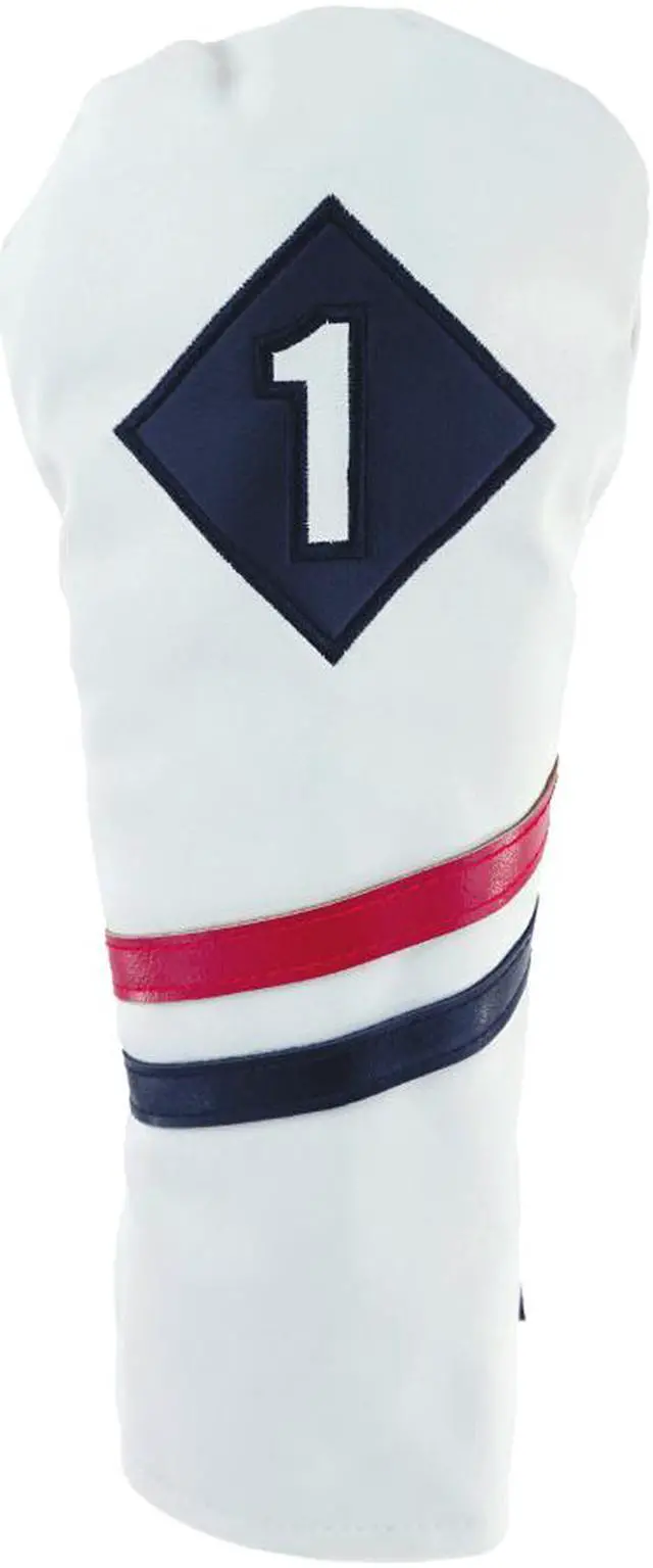 Main image of RAM GOLF PREMIUM VINTAGE STYLE PU LEATHER HEADCOVERS, RETRO WHITE, DRIVER