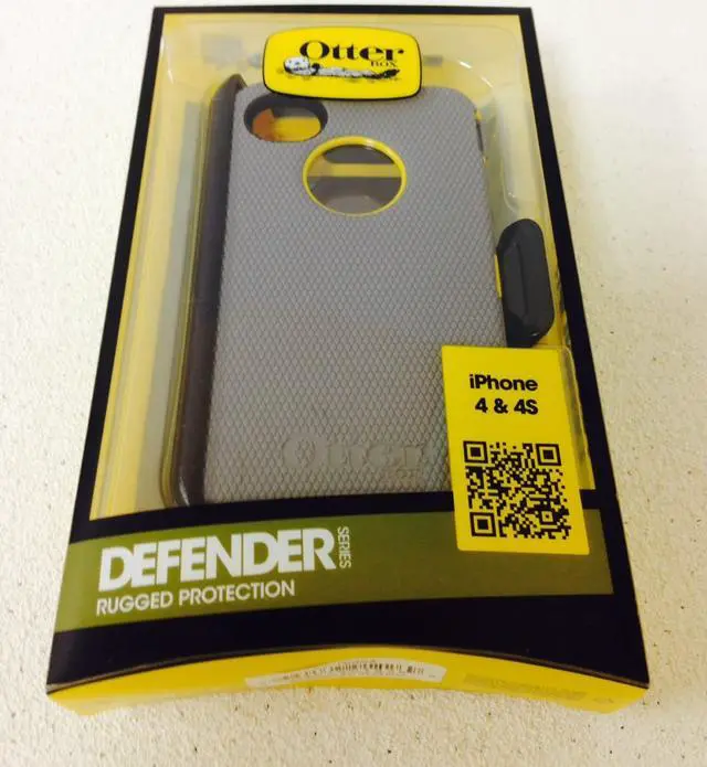 Alt view image 4 of 10 - OtterBox Defender Series f/iPhone 4/4S - Sun Yellow/Gunmetal Grey