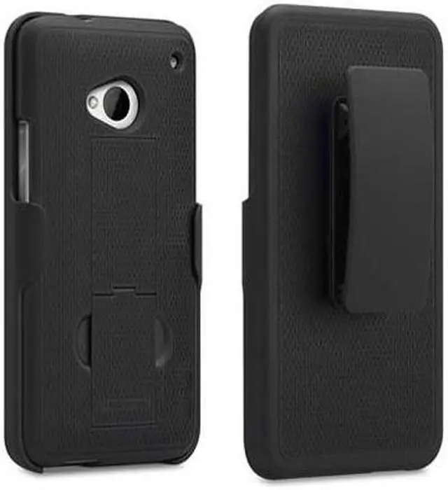 Main image of Black PureGear Rugged Belt Clip Shell Holster Combo Kickstand HTC ONE M7