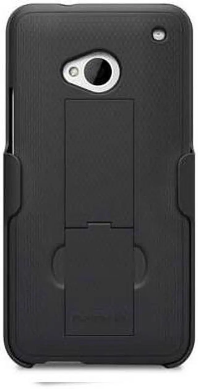 Alt view image 4 of 8 - Black PureGear Rugged Belt Clip Shell Holster Combo Kickstand HTC ONE M7