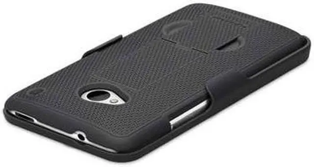 Alt view image 6 of 8 - Black PureGear Rugged Belt Clip Shell Holster Combo Kickstand HTC ONE M7