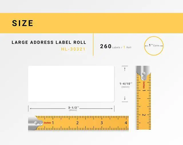 Alt view image 3 of 7 - HOUSELABELS Compatible DYMO 30321 Address Labels (1-4/10" x 3-1/2"), strong permanent adhesive, compatible with DYMO LW 450, 4XL, Rollo & Zebra Desktop Printers, 4 Rolls /1040 Labels