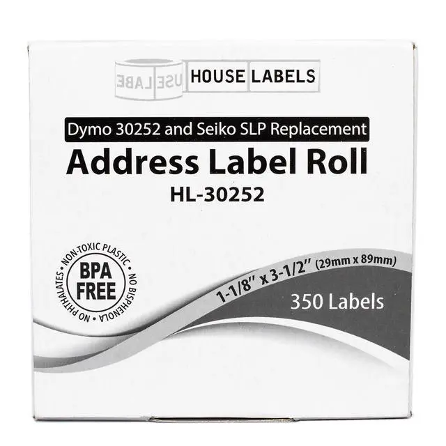 Alt view image 7 of 7 - HOUSELABELS Compatible DYMO 30252 Address Labels (1-1/8" x 3-1/2"), strong permanent adhesive, compatible with DYMO LW 450, 4XL, Rollo & Zebra Desktop Printers, 2 Rolls /700 Labels