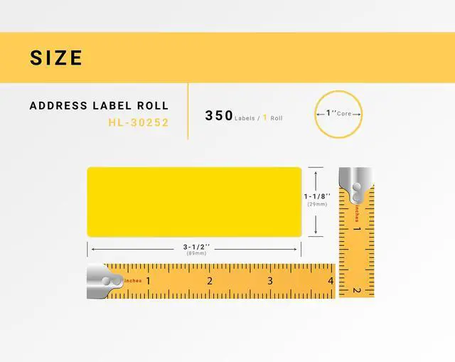 Alt view image 3 of 7 - HOUSELABELS Compatible DYMO 30252 YELLOW Address Labels (1-1/8" x 3-1/2"), strong permanent adhesive, compatible with DYMO LW 450, 4XL, Rollo & Zebra Desktop Printers, 2 Rolls /700 Labels