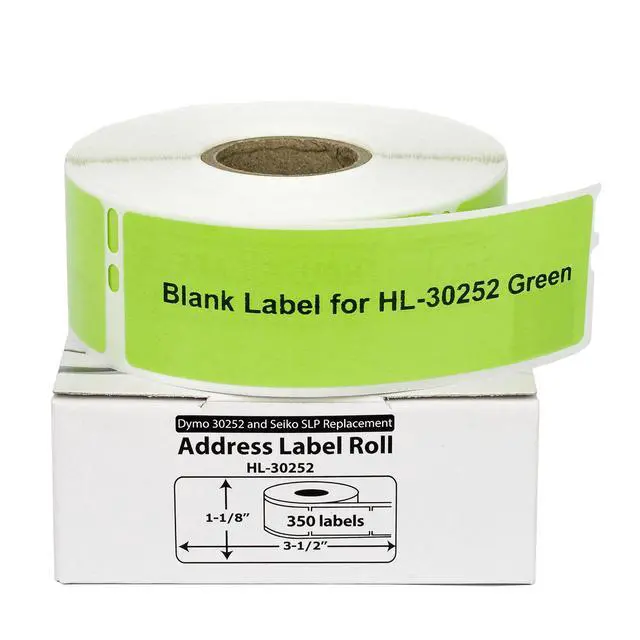 Alt view image 6 of 7 - HOUSELABELS Compatible DYMO 30252 GREEN Address Labels (1-1/8" x 3-1/2"), strong permanent adhesive, compatible with DYMO LW 450, 4XL, Rollo & Zebra Desktop Printers, 2 Rolls /700 Labels