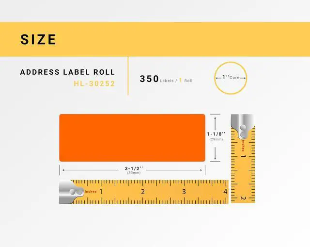 Alt view image 3 of 7 - HOUSELABELS Compatible DYMO 30252 ORANGE Address Labels (1-1/8" x 3-1/2"), strong permanent adhesive, compatible with DYMO LW 450, 4XL, Rollo & Zebra Desktop Printers, 2 Rolls /700 Labels