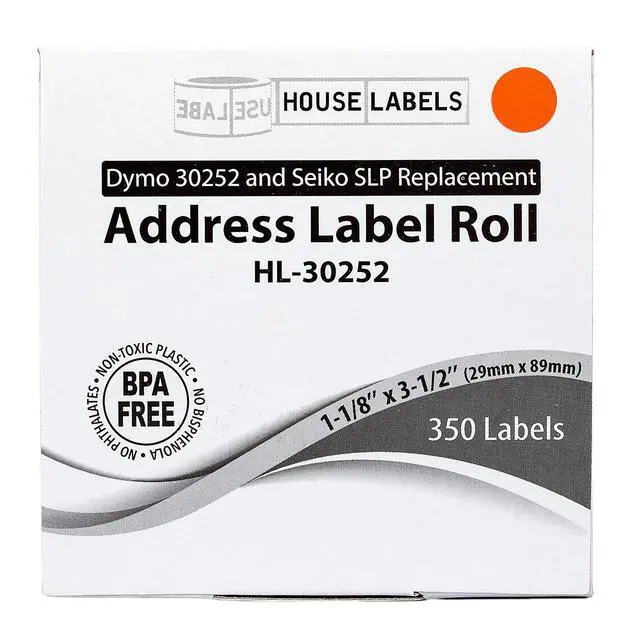 Alt view image 7 of 7 - HOUSELABELS Compatible DYMO 30252 RED Address Labels (1-1/8" x 3-1/2"), strong permanent adhesive, compatible with DYMO LW 450, 4XL, Rollo & Zebra Desktop Printers, 2 Rolls /700 Labels