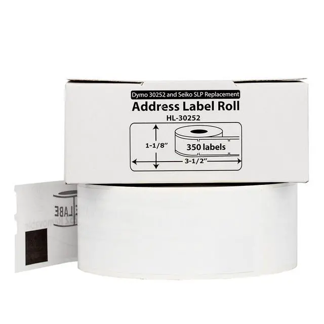 Alt view image 2 of 7 - HOUSELABELS Compatible DYMO 30252 Address Labels (1-1/8" x 3-1/2") with REMOVABLE ADHESIVE, compatible with DYMO LW 450, 4XL, Rollo & Zebra Desktop Printers, 2 Rolls /700 Labels