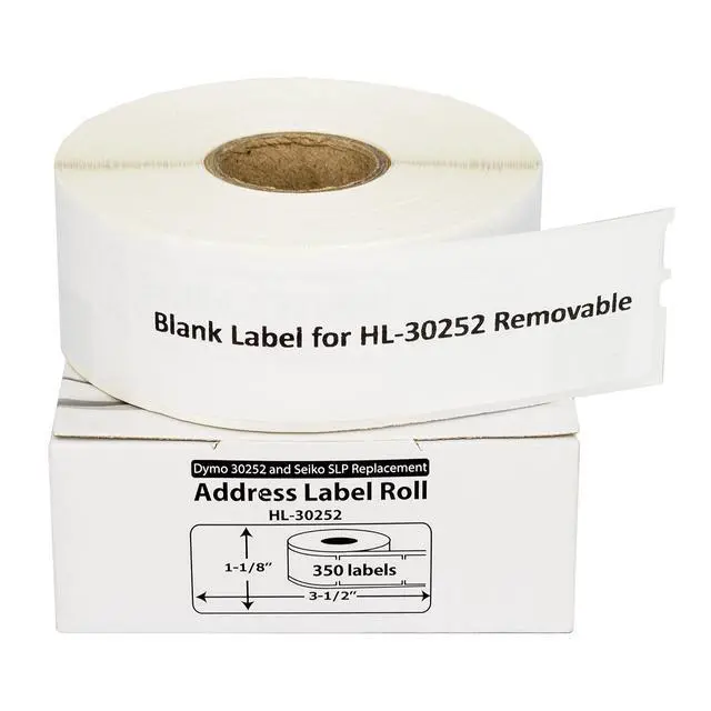 Alt view image 6 of 7 - HOUSELABELS Compatible DYMO 30252 Address Labels (1-1/8" x 3-1/2") with REMOVABLE ADHESIVE, compatible with DYMO LW 450, 4XL, Rollo & Zebra Desktop Printers, 2 Rolls /700 Labels