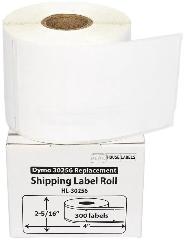 Main image of HOUSELABELS Compatible DYMO 30256 Shipping Labels (2-5/16" x 4"), strong permanent adhesive, compatible with DYMO LW 450, 4XL, Rollo & Zebra Desktop Printers, 2 Rolls /600 Labels