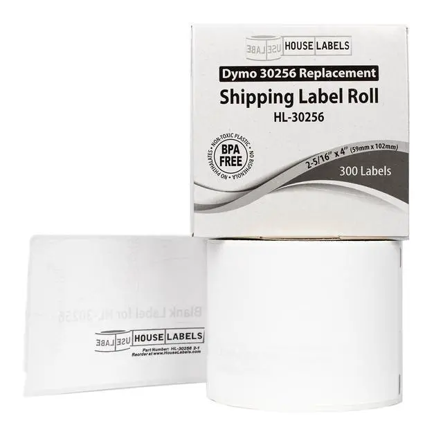 Alt view image 2 of 7 - HOUSELABELS Compatible DYMO 30256 Shipping Labels (2-5/16" x 4"), strong permanent adhesive, compatible with DYMO LW 450, 4XL, Rollo & Zebra Desktop Printers, 2 Rolls /600 Labels