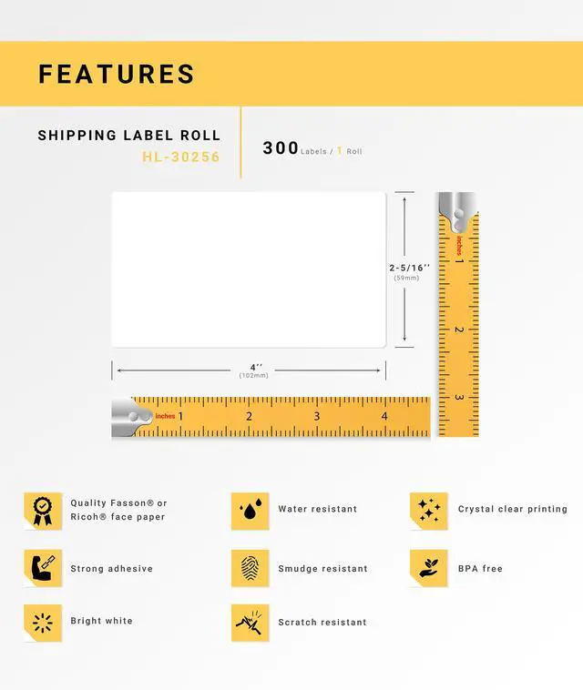 Alt view image 4 of 7 - HOUSELABELS Compatible DYMO 30256 Shipping Labels (2-5/16" x 4"), strong permanent adhesive, compatible with DYMO LW 450, 4XL, Rollo & Zebra Desktop Printers, 2 Rolls /600 Labels
