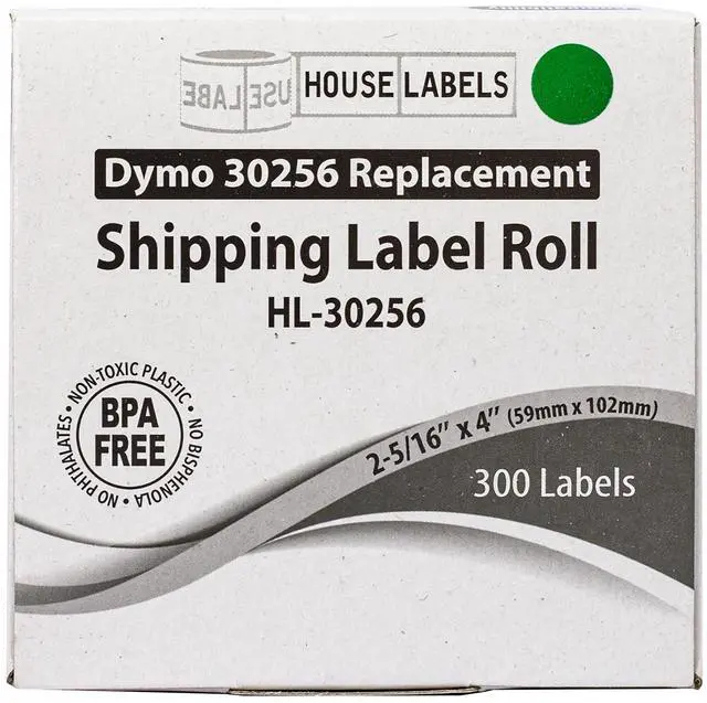 Alt view image 7 of 7 - HOUSELABELS Compatible DYMO 30256 GREEN Shipping Labels (2-5/16" x 4"), strong permanent adhesive, compatible with DYMO LW 450, 4XL, Rollo & Zebra Desktop Printers, 2 Rolls /600 Labels