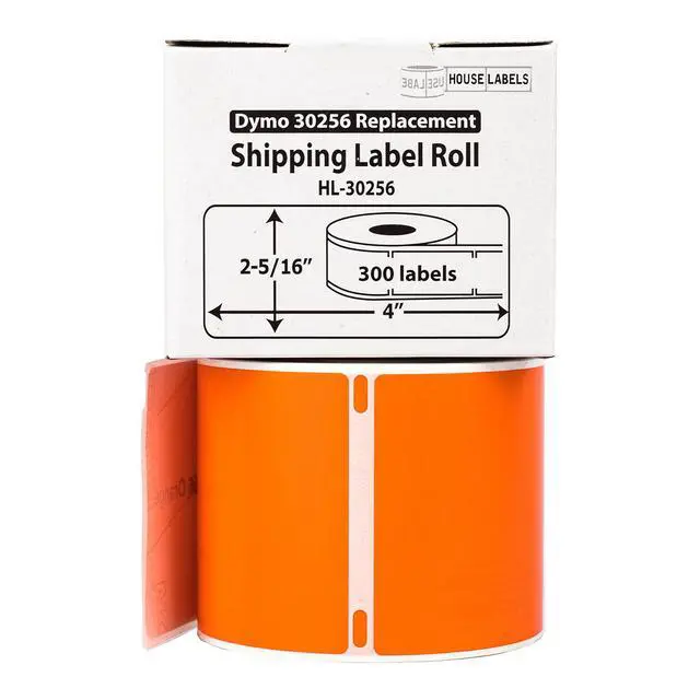 Alt view image 2 of 7 - HOUSELABELS Compatible DYMO 30256 ORANGE Shipping Labels (2-5/16" x 4"), strong permanent adhesive, compatible with DYMO LW 450, 4XL, Rollo & Zebra Desktop Printers, 2 Rolls /600 Labels