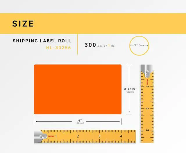Alt view image 3 of 7 - HOUSELABELS Compatible DYMO 30256 ORANGE Shipping Labels (2-5/16" x 4"), strong permanent adhesive, compatible with DYMO LW 450, 4XL, Rollo & Zebra Desktop Printers, 2 Rolls /600 Labels