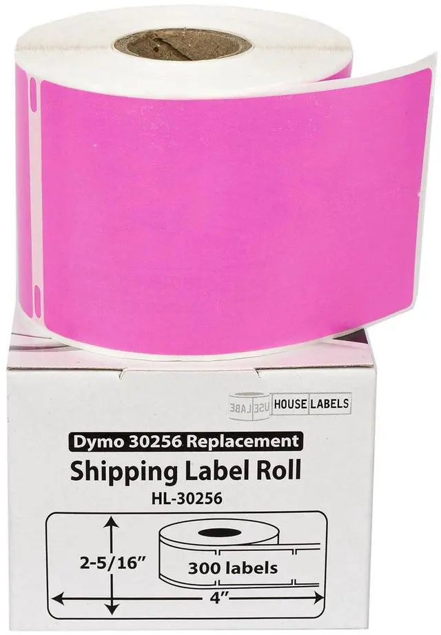 Main image of HOUSELABELS Compatible DYMO 30256 PINK Shipping Labels (2-5/16" x 4"), strong permanent adhesive, compatible with DYMO LW 450, 4XL, Rollo & Zebra Desktop Printers, 2 Rolls /600 Labels