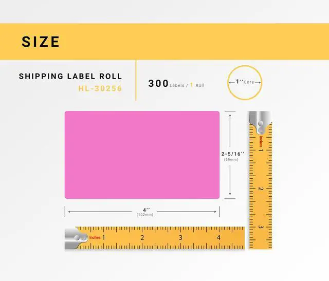 Alt view image 3 of 7 - HOUSELABELS Compatible DYMO 30256 PINK Shipping Labels (2-5/16" x 4"), strong permanent adhesive, compatible with DYMO LW 450, 4XL, Rollo & Zebra Desktop Printers, 2 Rolls /600 Labels