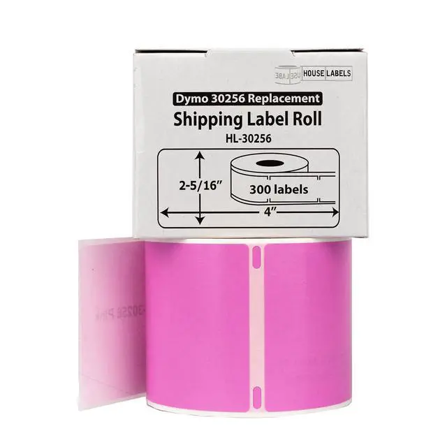 Alt view image 2 of 7 - HOUSELABELS Compatible DYMO 30256 PINK Shipping Labels (2-5/16" x 4"), strong permanent adhesive, compatible with DYMO LW 450, 4XL, Rollo & Zebra Desktop Printers, 2 Rolls /600 Labels