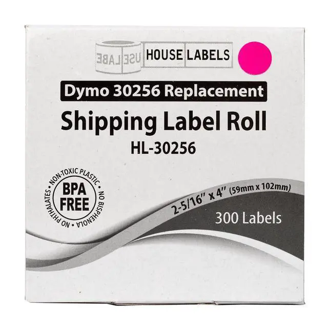 Alt view image 7 of 7 - HOUSELABELS Compatible DYMO 30256 PINK Shipping Labels (2-5/16" x 4"), strong permanent adhesive, compatible with DYMO LW 450, 4XL, Rollo & Zebra Desktop Printers, 2 Rolls /600 Labels