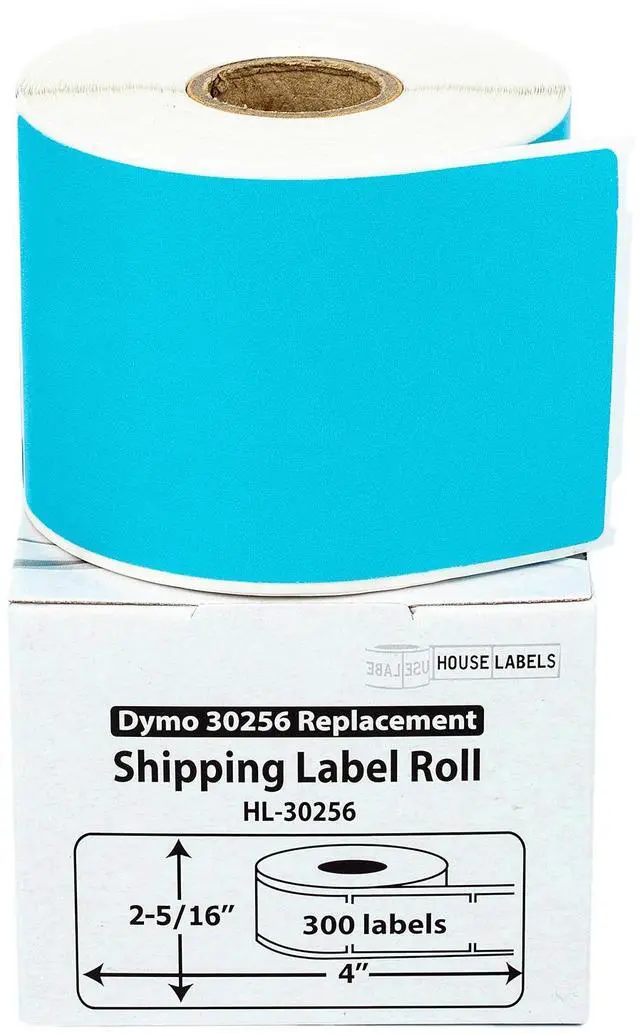 Main image of HOUSELABELS Compatible DYMO 30256 BLUE Shipping Labels (2-5/16" x 4"), strong permanent adhesive, compatible with DYMO LW 450, 4XL, Rollo & Zebra Desktop Printers, 2 Rolls /600 Labels