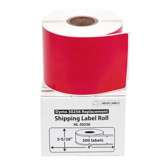 Main image of HOUSELABELS Compatible DYMO 30256 RED Shipping Labels (2-5/16" x 4"), strong permanent adhesive, compatible with DYMO LW 450, 4XL, Rollo & Zebra Desktop Printers, 2 Rolls /600 Labels